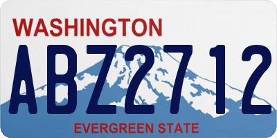 WA license plate ABZ2712