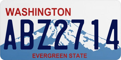 WA license plate ABZ2714