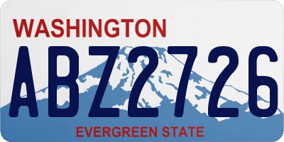 WA license plate ABZ2726