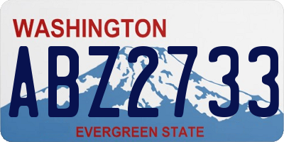 WA license plate ABZ2733