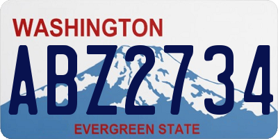 WA license plate ABZ2734
