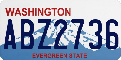 WA license plate ABZ2736