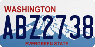 WA license plate ABZ2738