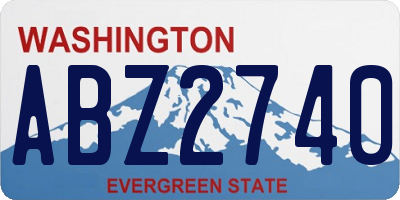 WA license plate ABZ2740