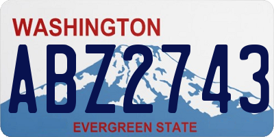WA license plate ABZ2743