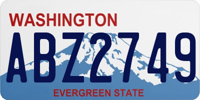WA license plate ABZ2749
