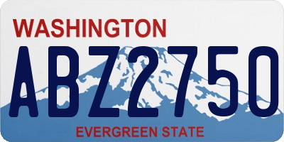 WA license plate ABZ2750