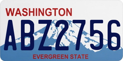 WA license plate ABZ2756