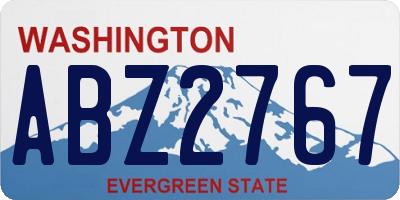 WA license plate ABZ2767