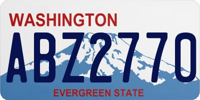 WA license plate ABZ2770