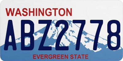 WA license plate ABZ2778