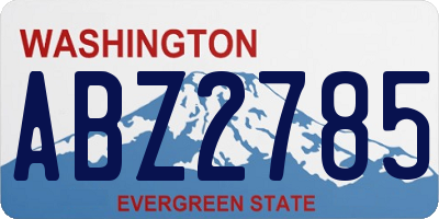 WA license plate ABZ2785