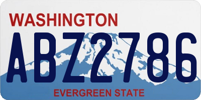 WA license plate ABZ2786