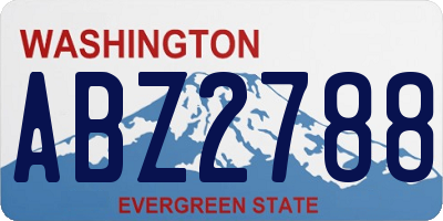 WA license plate ABZ2788