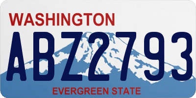 WA license plate ABZ2793