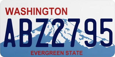 WA license plate ABZ2795