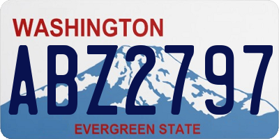 WA license plate ABZ2797