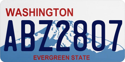 WA license plate ABZ2807