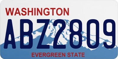 WA license plate ABZ2809