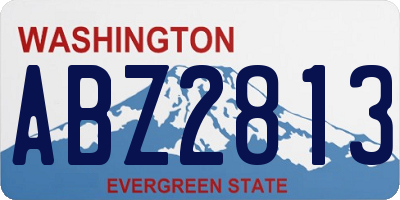 WA license plate ABZ2813