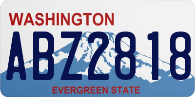 WA license plate ABZ2818