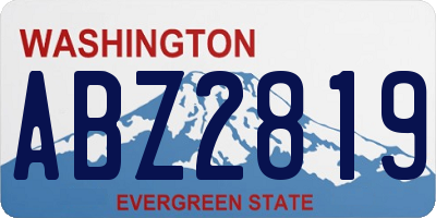 WA license plate ABZ2819