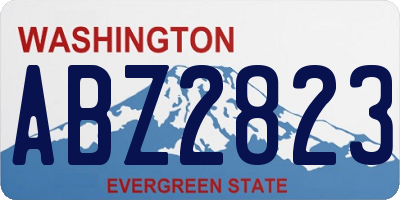 WA license plate ABZ2823