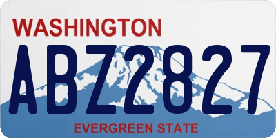 WA license plate ABZ2827
