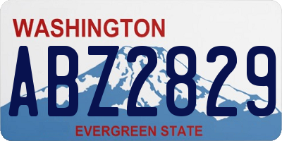 WA license plate ABZ2829