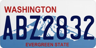 WA license plate ABZ2832