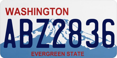 WA license plate ABZ2836