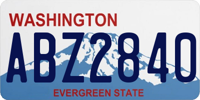 WA license plate ABZ2840