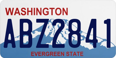 WA license plate ABZ2841