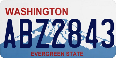WA license plate ABZ2843