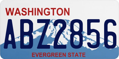WA license plate ABZ2856