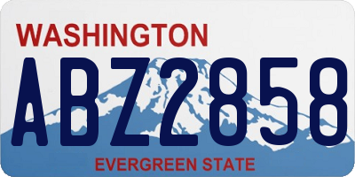 WA license plate ABZ2858