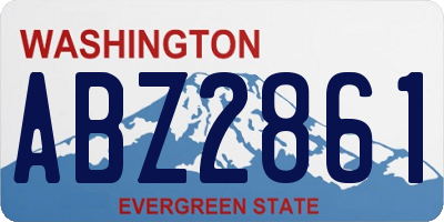 WA license plate ABZ2861