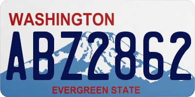 WA license plate ABZ2862