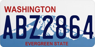 WA license plate ABZ2864
