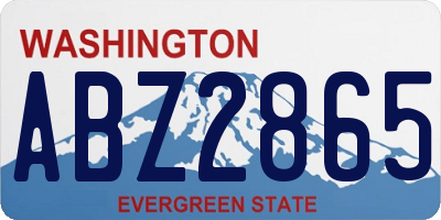 WA license plate ABZ2865