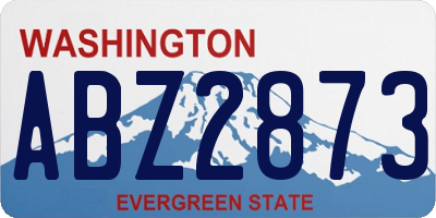 WA license plate ABZ2873