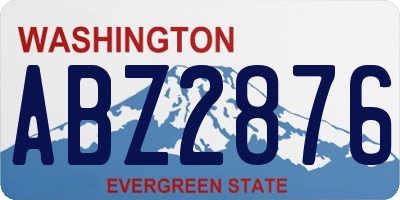WA license plate ABZ2876