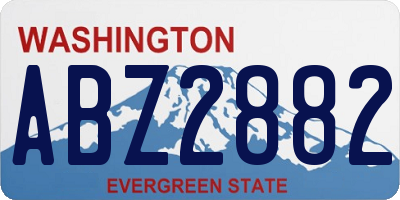 WA license plate ABZ2882