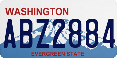 WA license plate ABZ2884