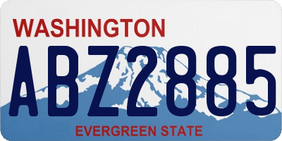 WA license plate ABZ2885