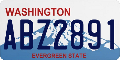 WA license plate ABZ2891