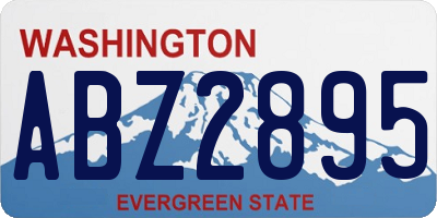 WA license plate ABZ2895