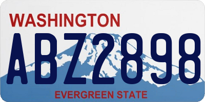 WA license plate ABZ2898