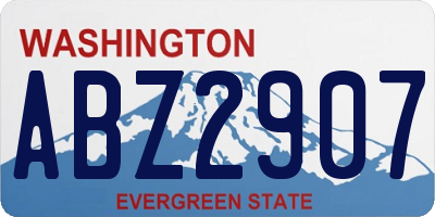 WA license plate ABZ2907