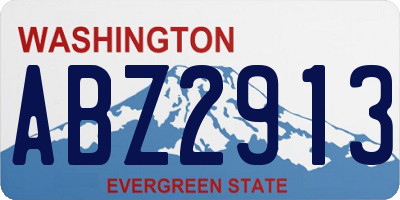 WA license plate ABZ2913